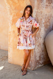 Horizon Pink Tropical Mini Dress