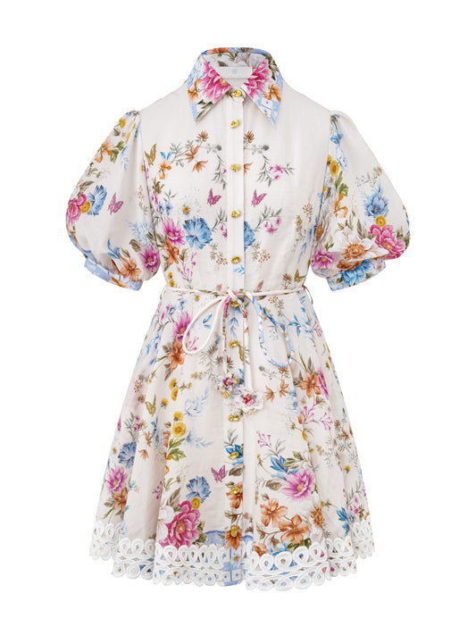 Evanthe Blue Floral Mini Dress