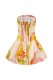 Golden Multi Floral Mini Dress