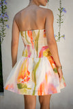 Golden Multi Floral Mini Dress