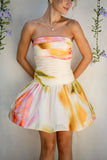 Golden Multi Floral Mini Dress