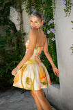 Golden Multi Floral Mini Dress