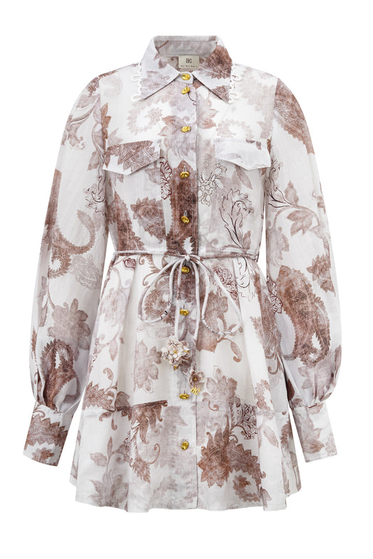 Earth Paisley Brown Mini Dress