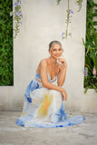 Hibiscus Blue Floral Maxi Dress