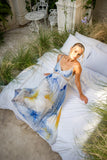 Hibiscus Blue Floral Maxi Dress