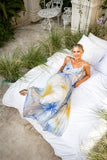 Hibiscus Blue Floral Maxi Dress