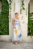 Hibiscus Blue Floral Maxi Dress