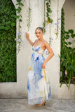 Hibiscus Blue Floral Maxi Dress
