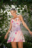 Elani Pink Floral Tie Mini Dress