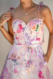 Elani Pink Floral Tie Mini Dress