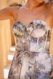 Paradise Green Tropical Mini Dress