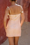 Evia Yellow Pink Mini Dress