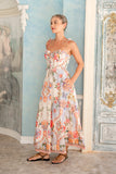 Tea Party Floral Tie Maxi Dress