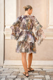 Paradise Green Tropical Ruffle Mini Dress