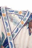 Wild Blue Tropical Wrap Maxi Dress