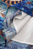 Wild Blue Tropical Wrap Maxi Dress