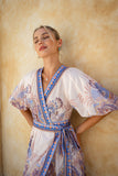 Bondi Blue Boho Wrap Maxi Dress
