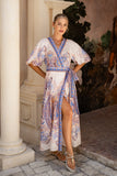 Bondi Blue Boho Wrap Maxi Dress