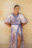 Bondi Blue Boho Wrap Maxi Dress