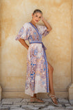 Bondi Blue Boho Wrap Maxi Dress