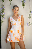 Peach Orchards Orange Playsuit