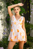 Peach Orchards Orange Playsuit