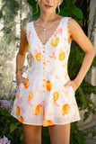 Peach Orchards Orange Playsuit