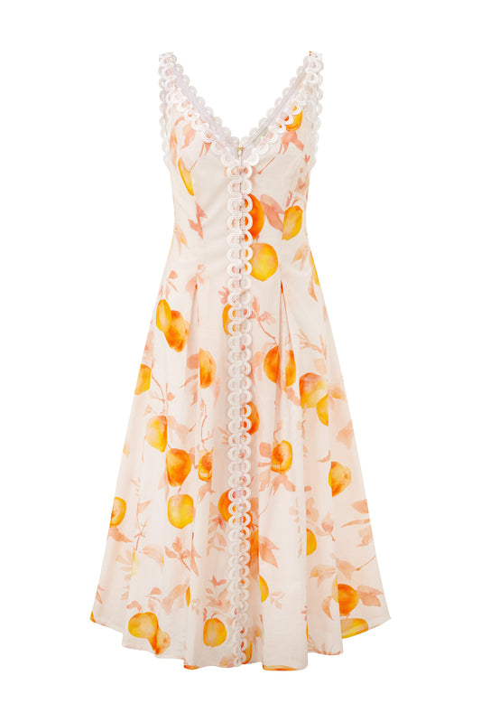 Peach Orchards Orange Maxi Dress