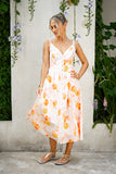Peach Orchards Orange Maxi Dress