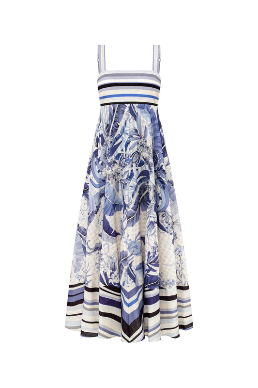 Botanica Blue Tropical Maxi Dress