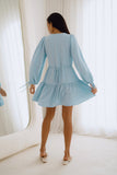 Mini Dress Kancing Biru Rina