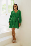 Rina Green Button Down Mini Dress