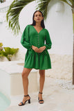 Rina Green Button Down Mini Dress