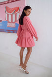 Mini Dress Rina Pink Kancing Bawah