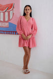 Mini Dress Rina Pink Kancing Bawah