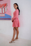 Mini Dress Rina Pink Kancing Bawah