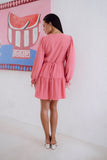 Mini Dress Rina Pink Kancing Bawah