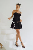 Charli Black Pleated Mini Dress