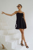 Charli Black Pleated Mini Dress