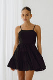 Amalia Black Tie Back Mini Dress