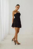 Amalia Black Tie Back Mini Dress