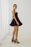Amalia Black Tie Back Mini Dress