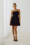 Amalia Black Tie Back Mini Dress