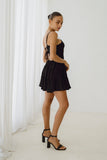 Amalia Black Tie Back Mini Dress