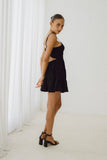 Amalia Black Tie Back Mini Dress