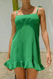Luci Green Tie Mini Dress