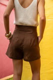 Adela Brown Tailored Shorts