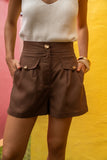 Adela Brown Tailored Shorts