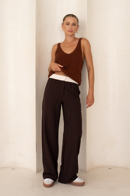 Kya Brown Stripe Pants