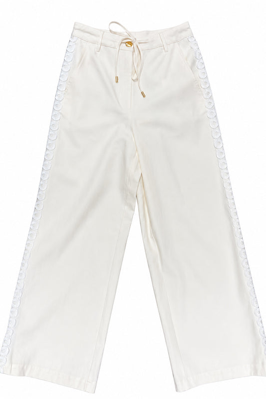 Jia Cream Lace Detail Pants